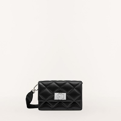 Women's Furla 1927 Soft Crossbody Bags Black | 1680-FQBYJ