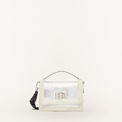 Women's Furla 1927 Soft Crossbody Bags Silver Black | 2938-SJUZL