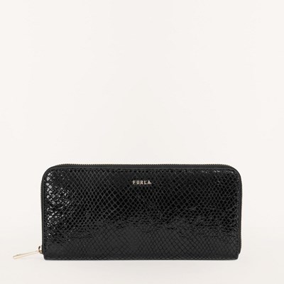 Women's Furla Babylon Ziparoud Wallets Black | 8167-WJRZQ