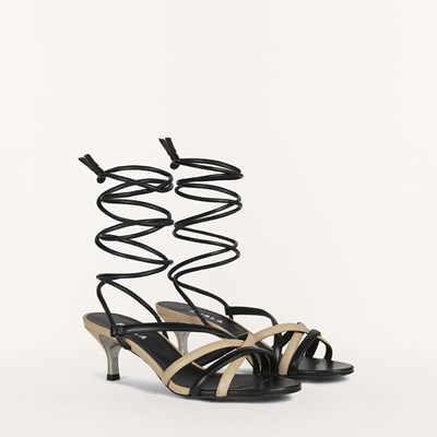 Women's Furla Code Sandals Black | 7248-EKDAI