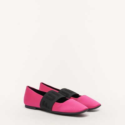 Women's Furla Iris Ballerinas Red Black | 1590-KYQSU