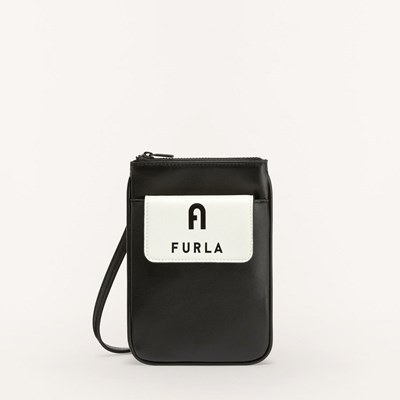 Women's Furla Iris Mini Bags Black White | 0124-BKLRD