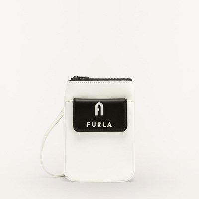 Women's Furla Iris Mini Bags White Black | 9318-RXAZM