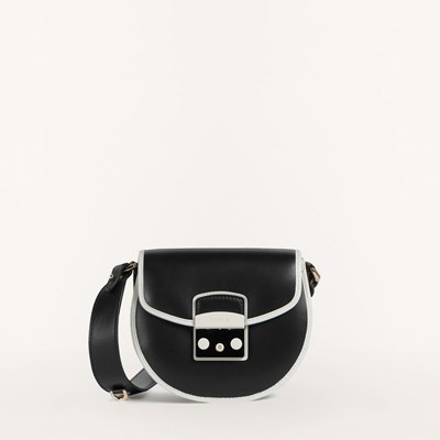 Women's Furla Metropolis Crossbody Bags Black White | 4635-NCTQV