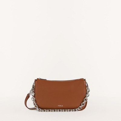 Women's Furla Moon Crossbody Bags Brown | 6182-FLAVZ