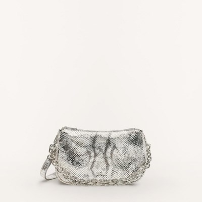 Women's Furla Moon Shoulder Bags Silver | 9421-AHWXQ