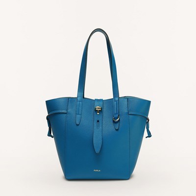 Women's Furla Net Handbags Blue | 3280-UQSMZ