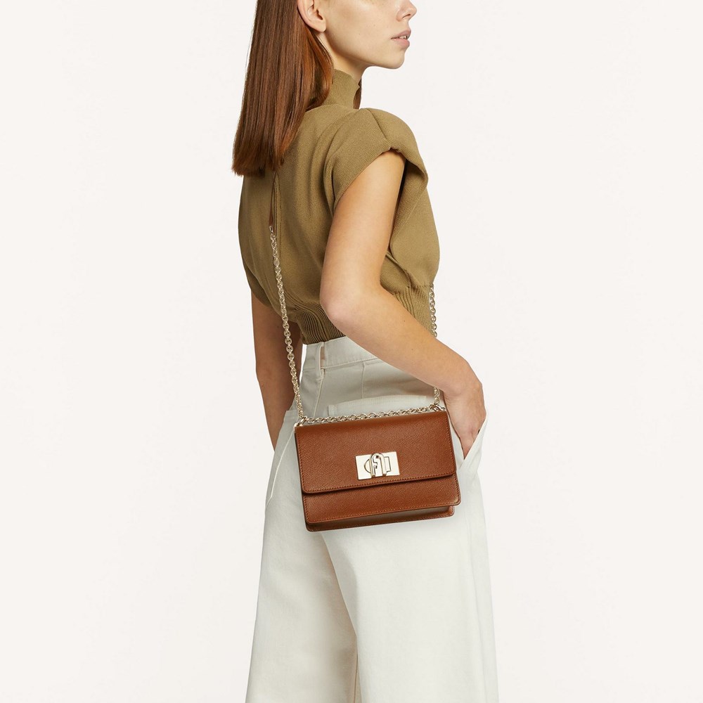 Women's Furla 1927 Crossbody Bags Brown | 2039-WCLRM