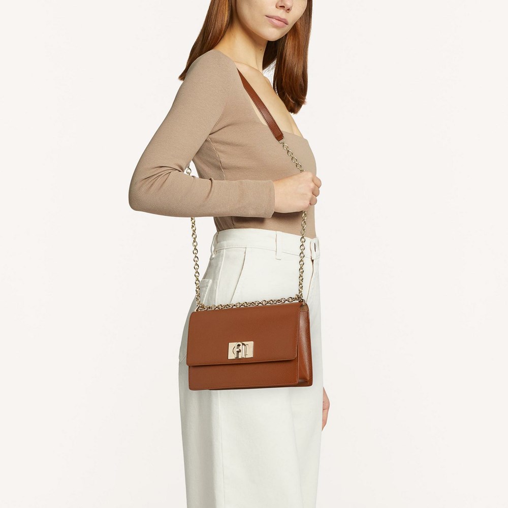 Women's Furla 1927 Crossbody Bags Brown | 8126-MJQGW