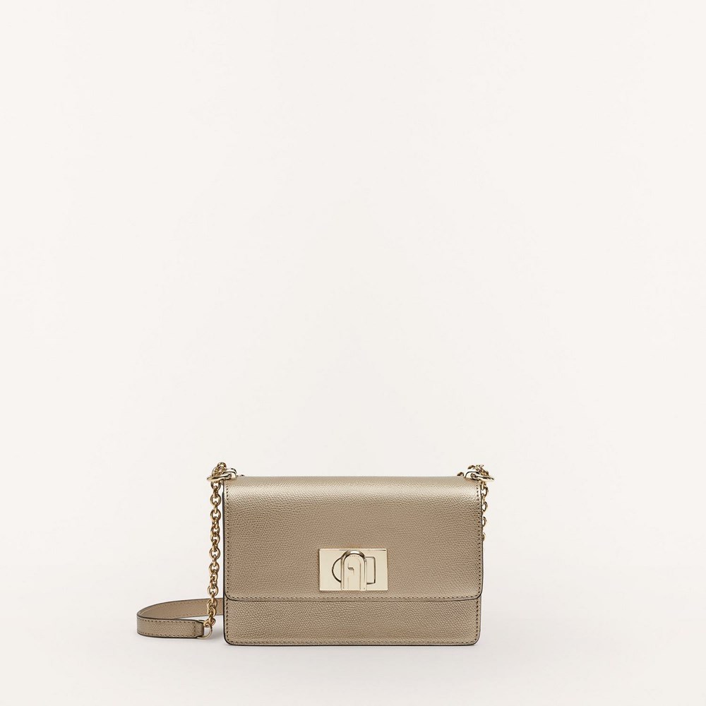 Women\'s Furla 1927 Crossbody Bags Grey Brown | 7236-SEBQP