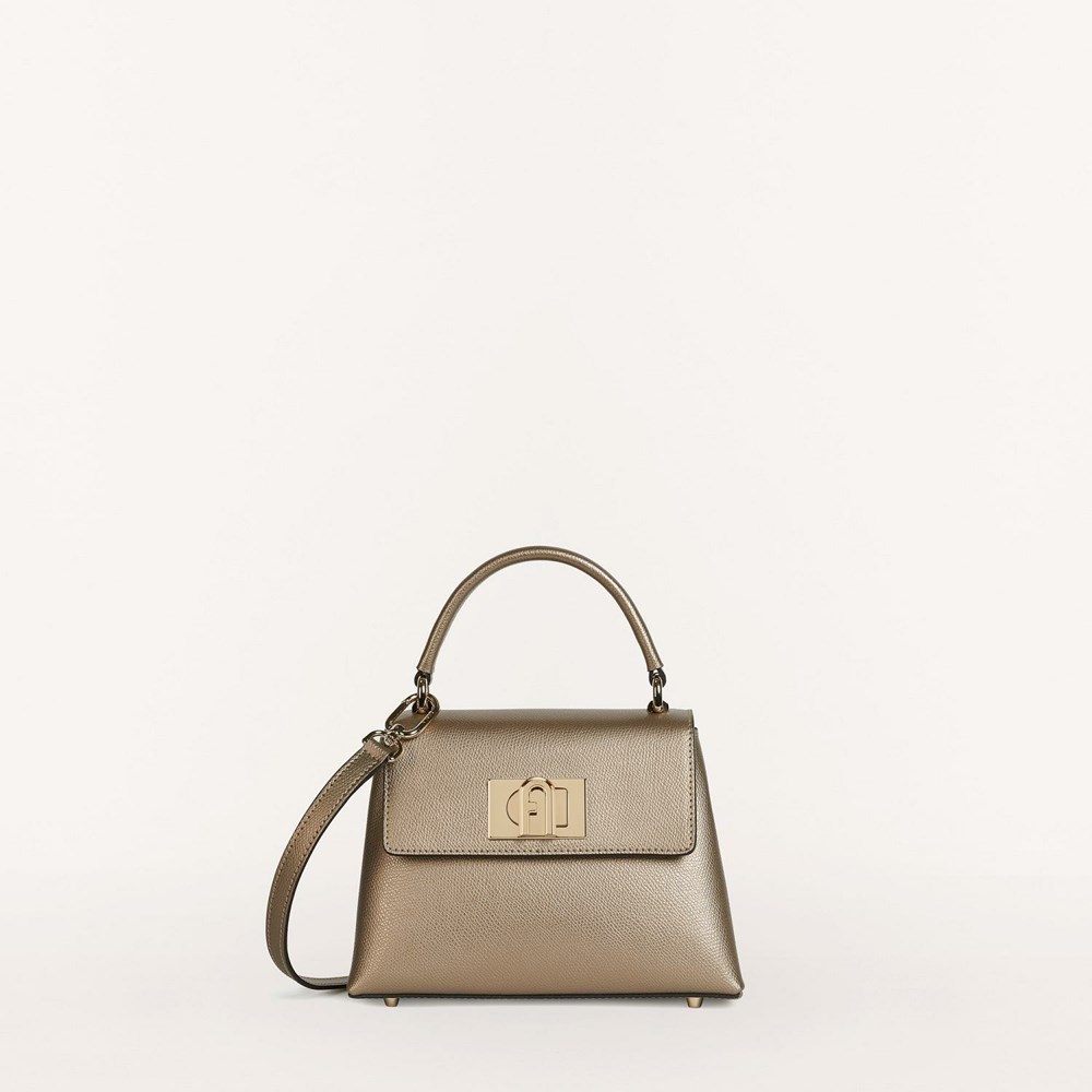 Women\'s Furla 1927 Mini Bags Grey Brown | 2307-YLKIQ