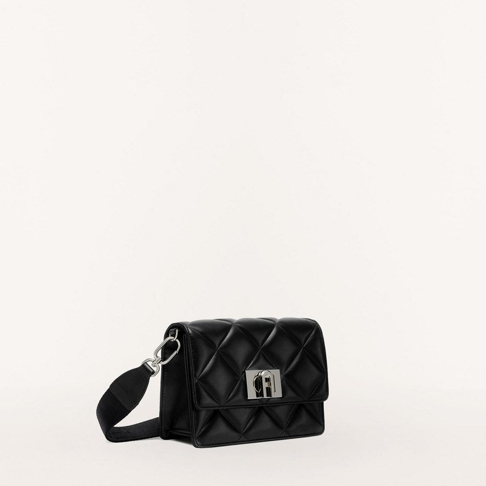 Women's Furla 1927 Soft Crossbody Bags Black | 1680-FQBYJ