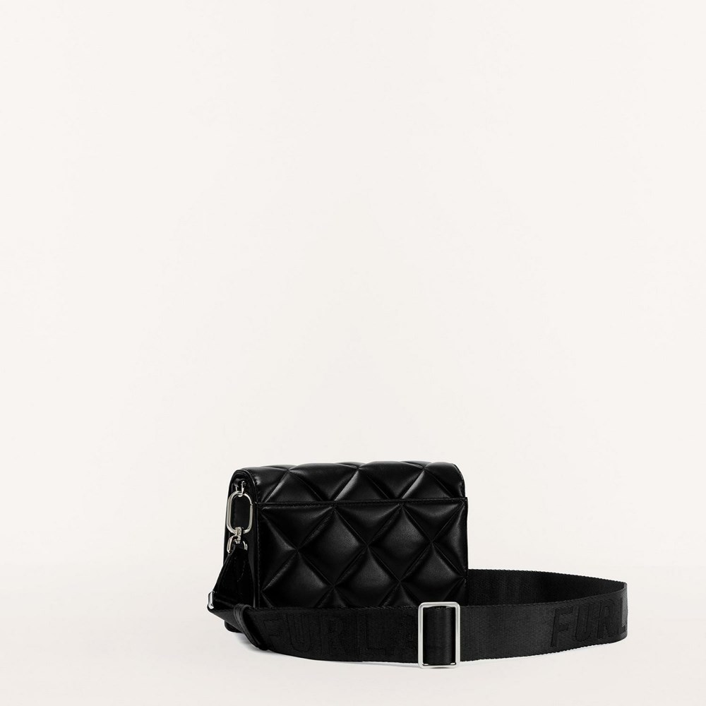 Women's Furla 1927 Soft Crossbody Bags Black | 1680-FQBYJ