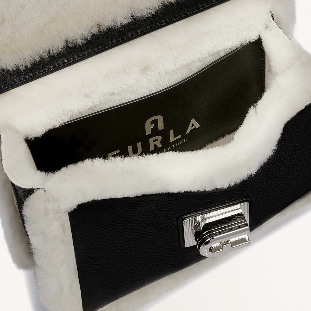 Women's Furla 1927 Soft Crossbody Bags Black | 8145-SMEYQ