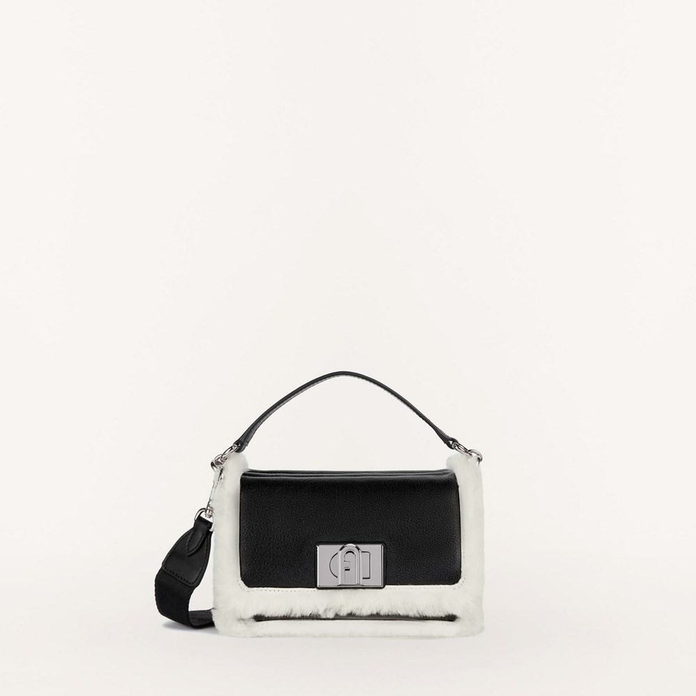 Women\'s Furla 1927 Soft Crossbody Bags Black | 8145-SMEYQ