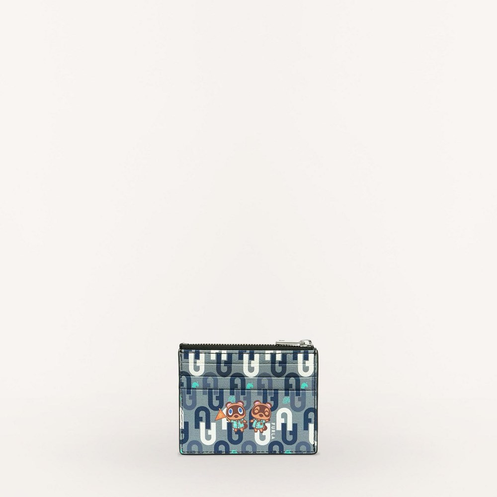 Women's Furla Animal Crossing Card Holders Blue | 9056-FXIKS