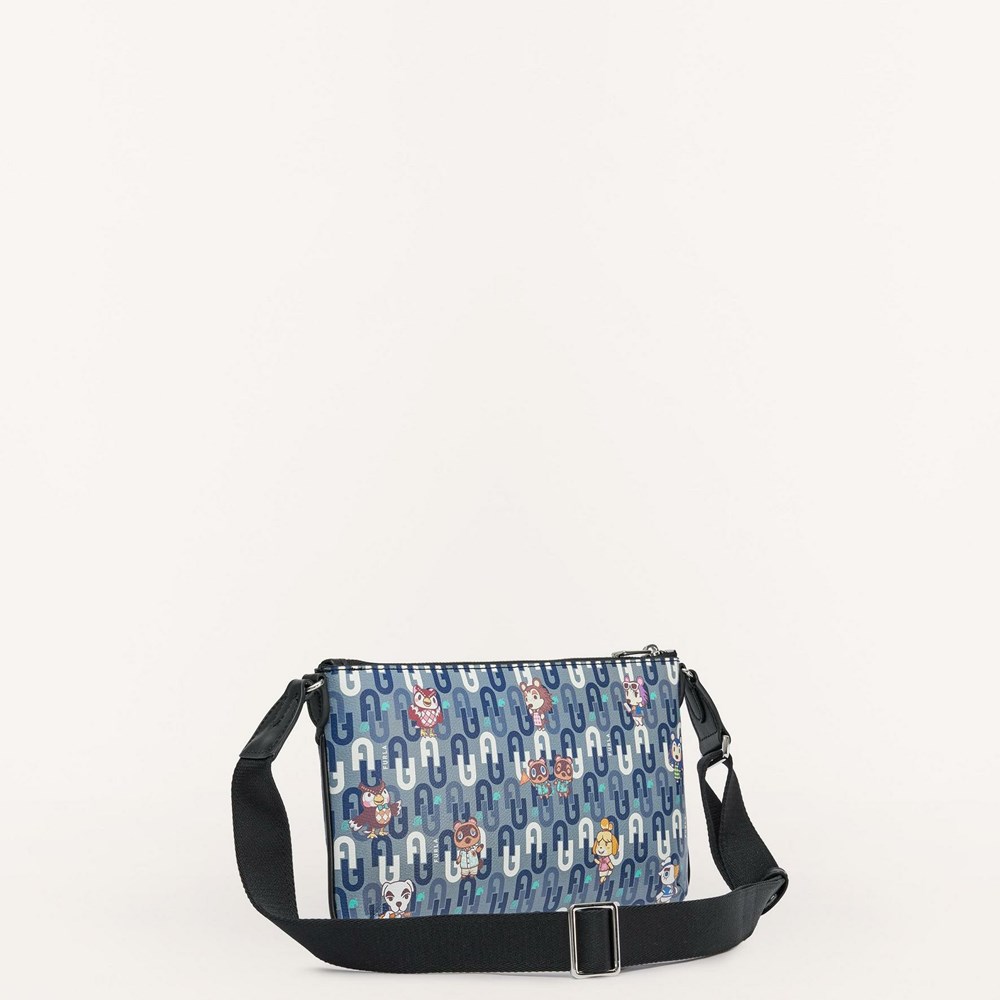 Women's Furla Animal Crossing Crossbody Bags Blue Black | 6180-TIVPH