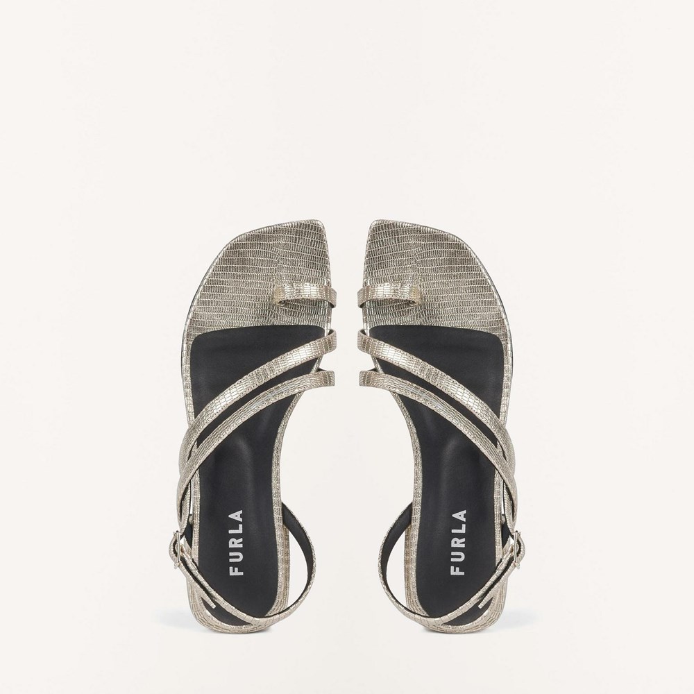 Women's Furla Armonia Sandals Silver | 9403-XETSY