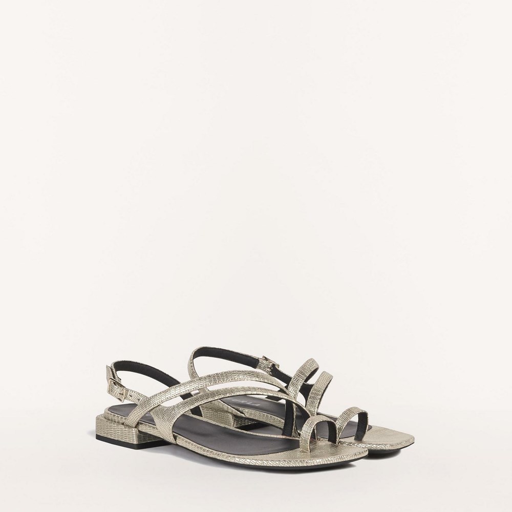 Women\'s Furla Armonia Sandals Silver | 9403-XETSY