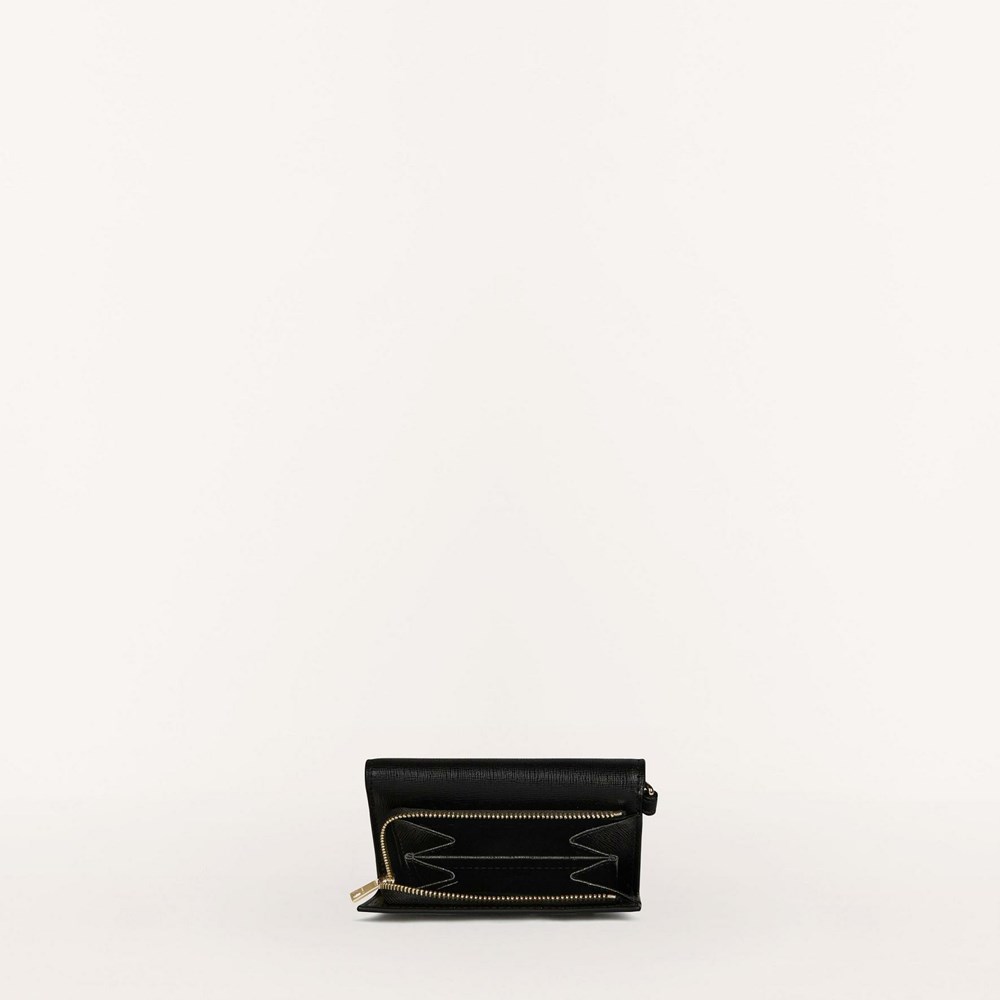 Women's Furla Armonia Triold Wallets Black | 5897-JIXFU