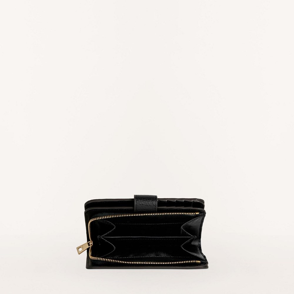 Women's Furla Babylon Bifold Wallets Black | 0647-WNPGO