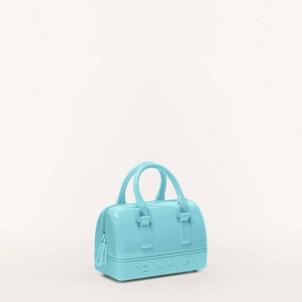 Women's Furla Candy Handbags Blue | 1928-JPMTD