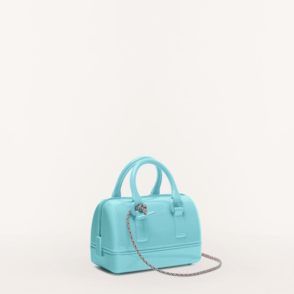 Women's Furla Candy Handbags Blue | 1928-JPMTD