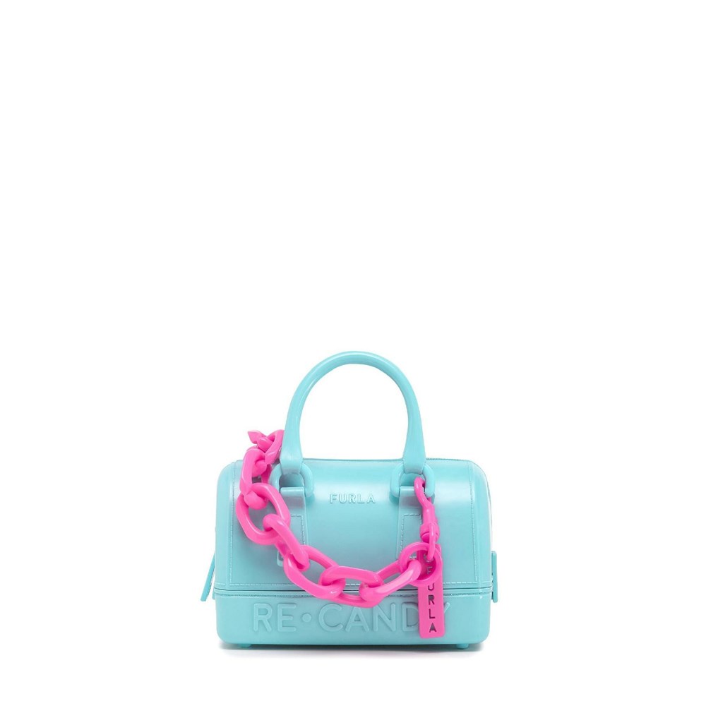 Women's Furla Candy Handbags Blue | 1928-JPMTD