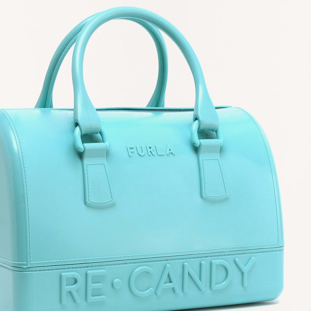 Women's Furla Candy Handbags Blue | 5381-SXDAB