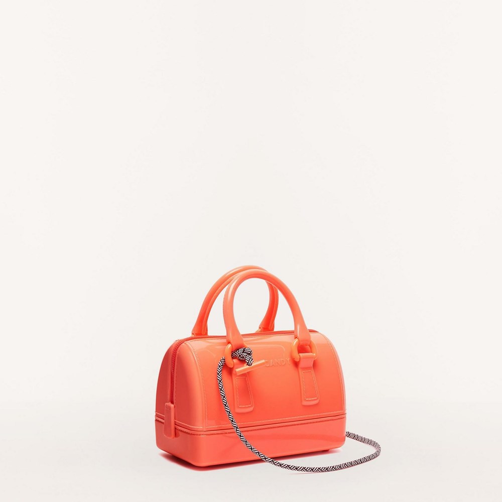 Women's Furla Candy Handbags Orange | 2103-QHNKG