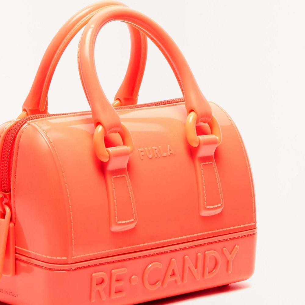 Women's Furla Candy Handbags Orange | 2103-QHNKG