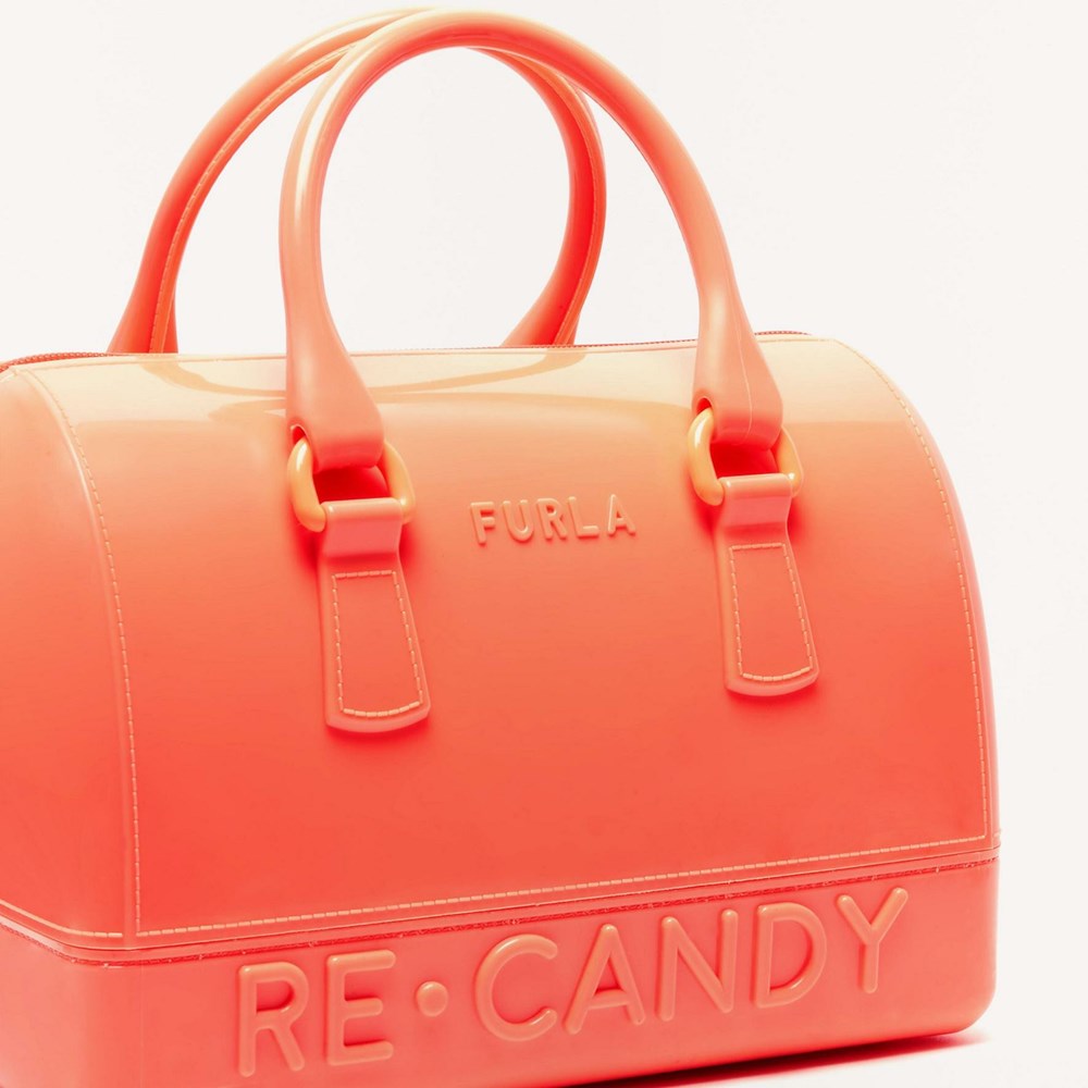 Women's Furla Candy Handbags Orange | 3172-TPLVH