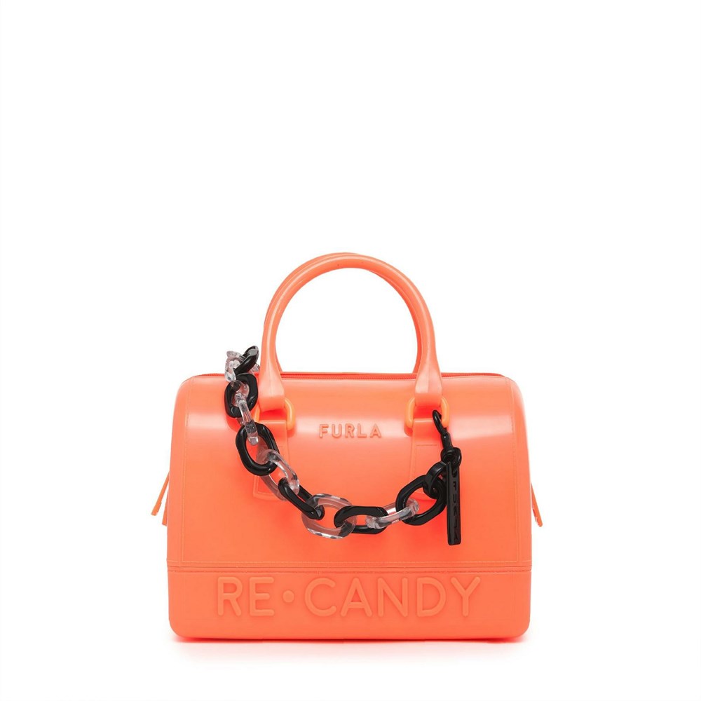 Women's Furla Candy Handbags Orange | 3172-TPLVH