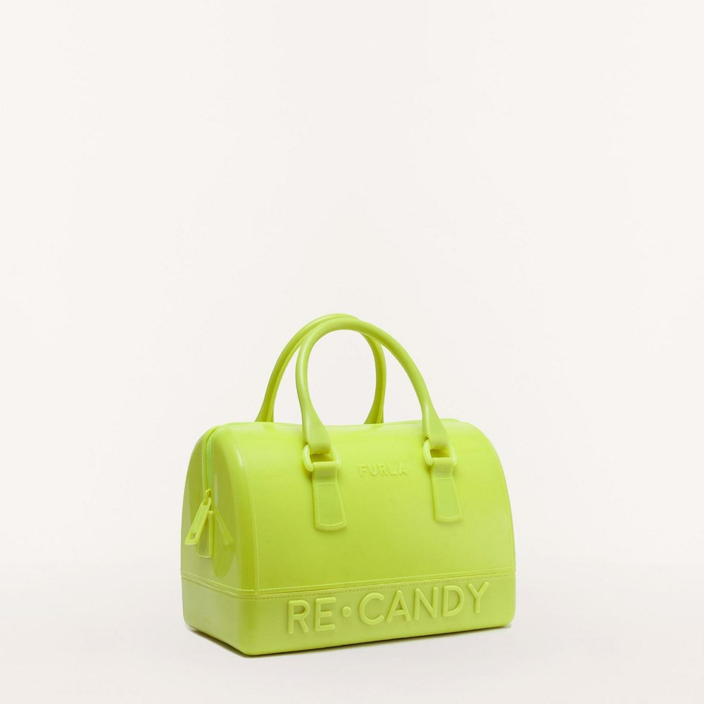 Women's Furla Candy Handbags Yellow | 2416-BKQYJ