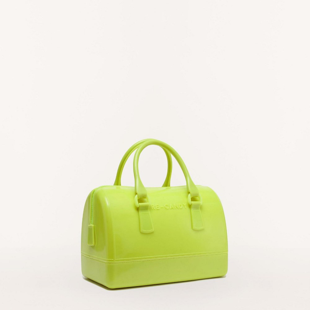 Women's Furla Candy Handbags Yellow | 2416-BKQYJ