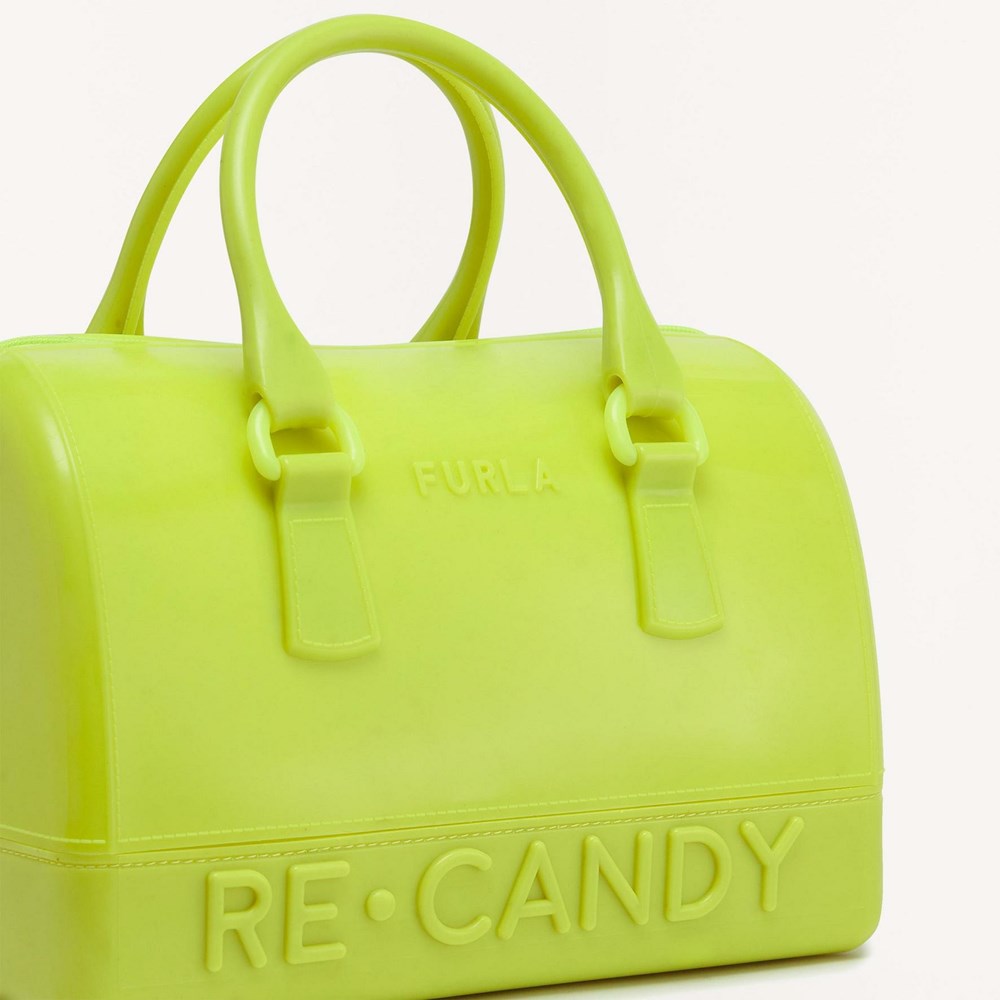 Women's Furla Candy Handbags Yellow | 2416-BKQYJ