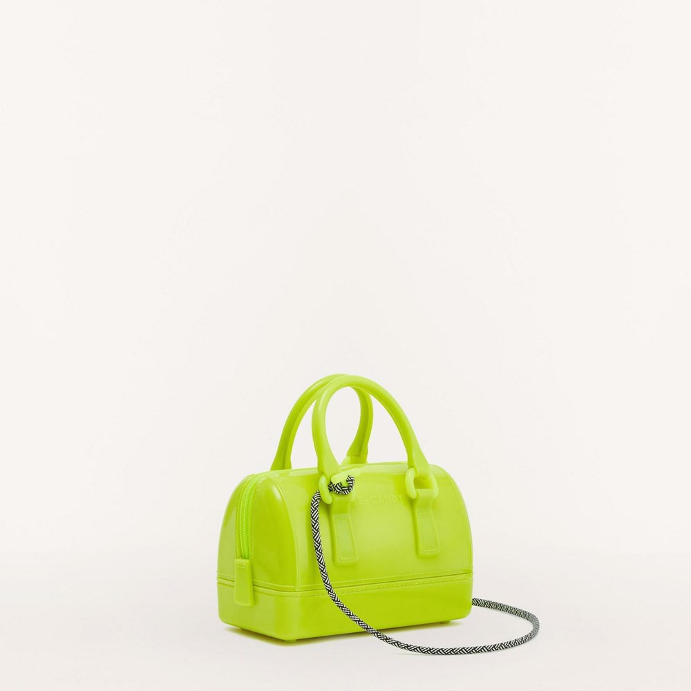 Women's Furla Candy Handbags Yellow | 5870-ASTKZ