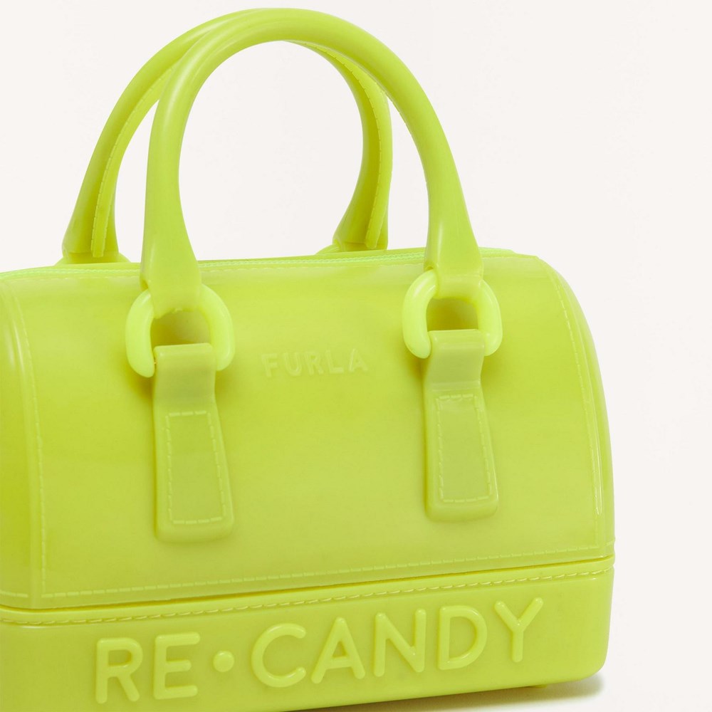 Women's Furla Candy Handbags Yellow | 5870-ASTKZ