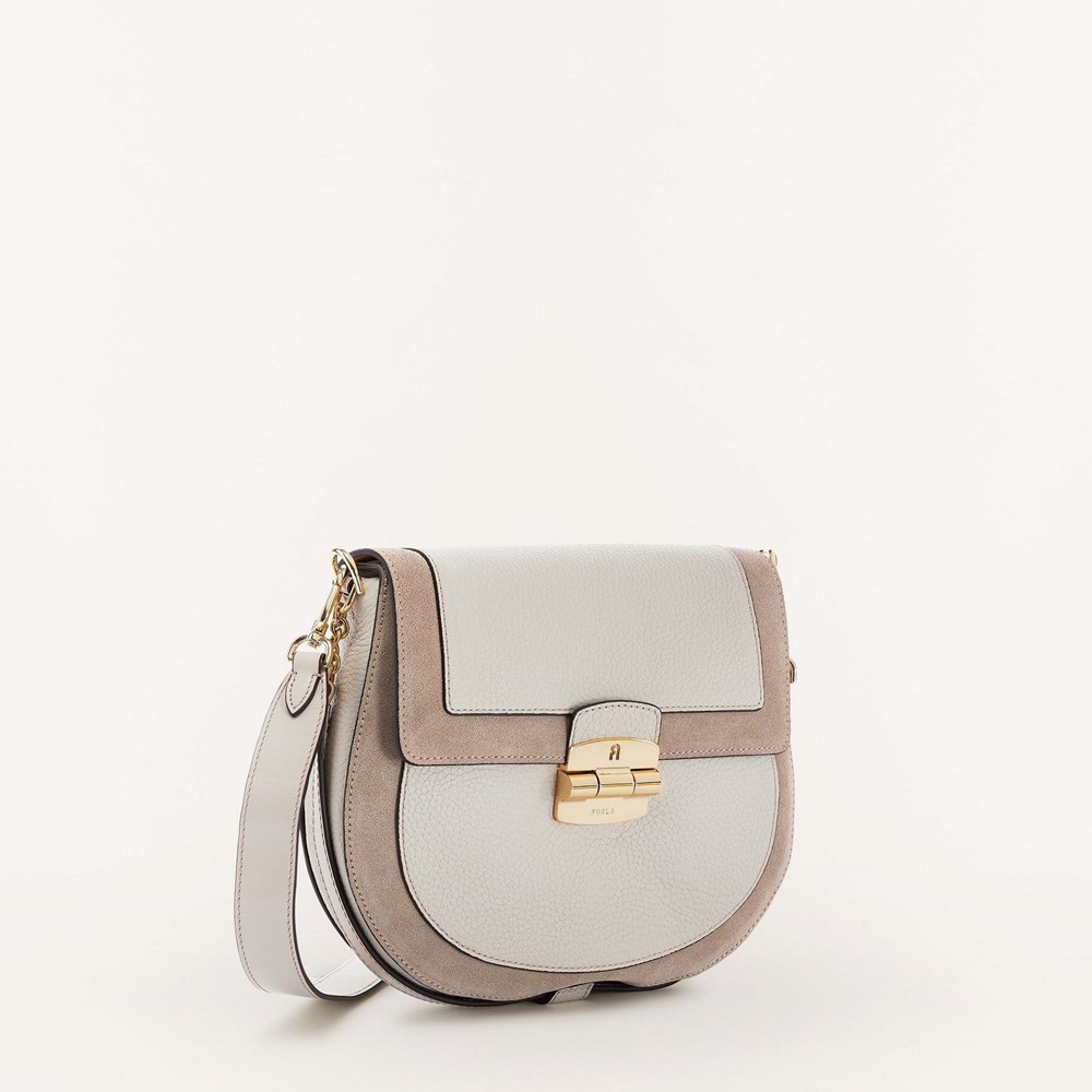 Women's Furla Club 2 Crossbody Bags Beige | 8129-JGLKB