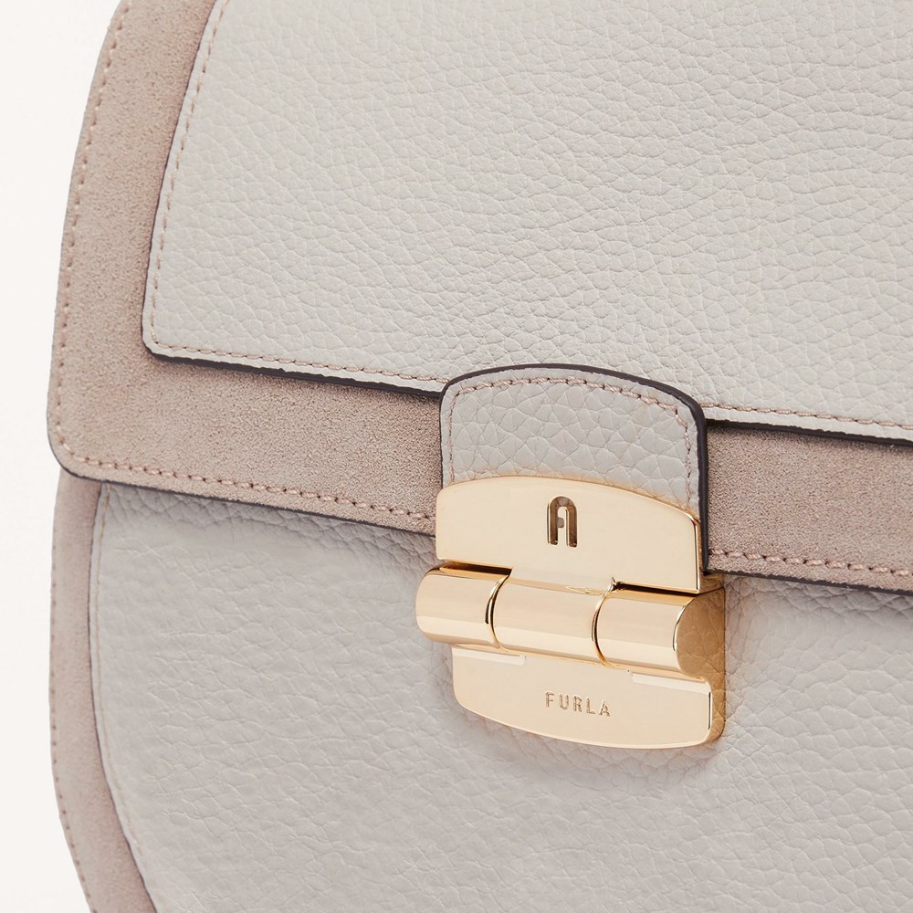 Women's Furla Club 2 Crossbody Bags Beige | 8129-JGLKB