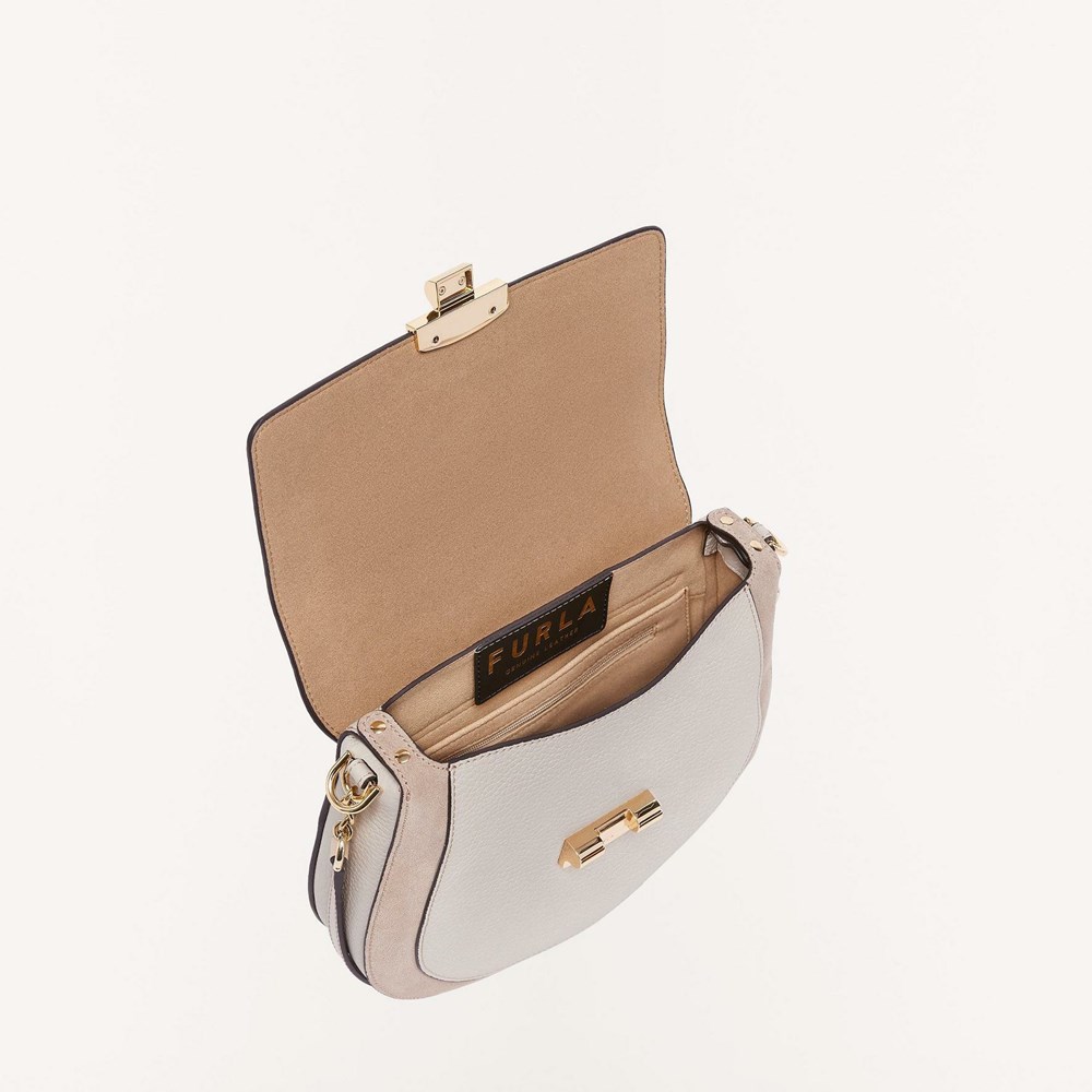 Women's Furla Club 2 Crossbody Bags Beige | 8129-JGLKB