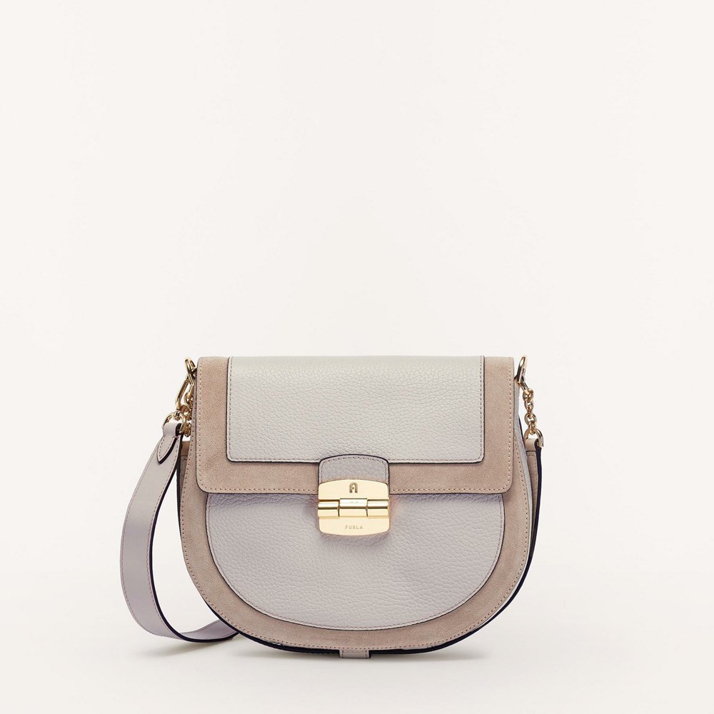 Women\'s Furla Club 2 Crossbody Bags Beige | 8129-JGLKB