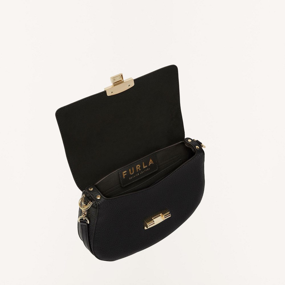 Women's Furla Club 2 Crossbody Bags Black | 8521-EXSJP