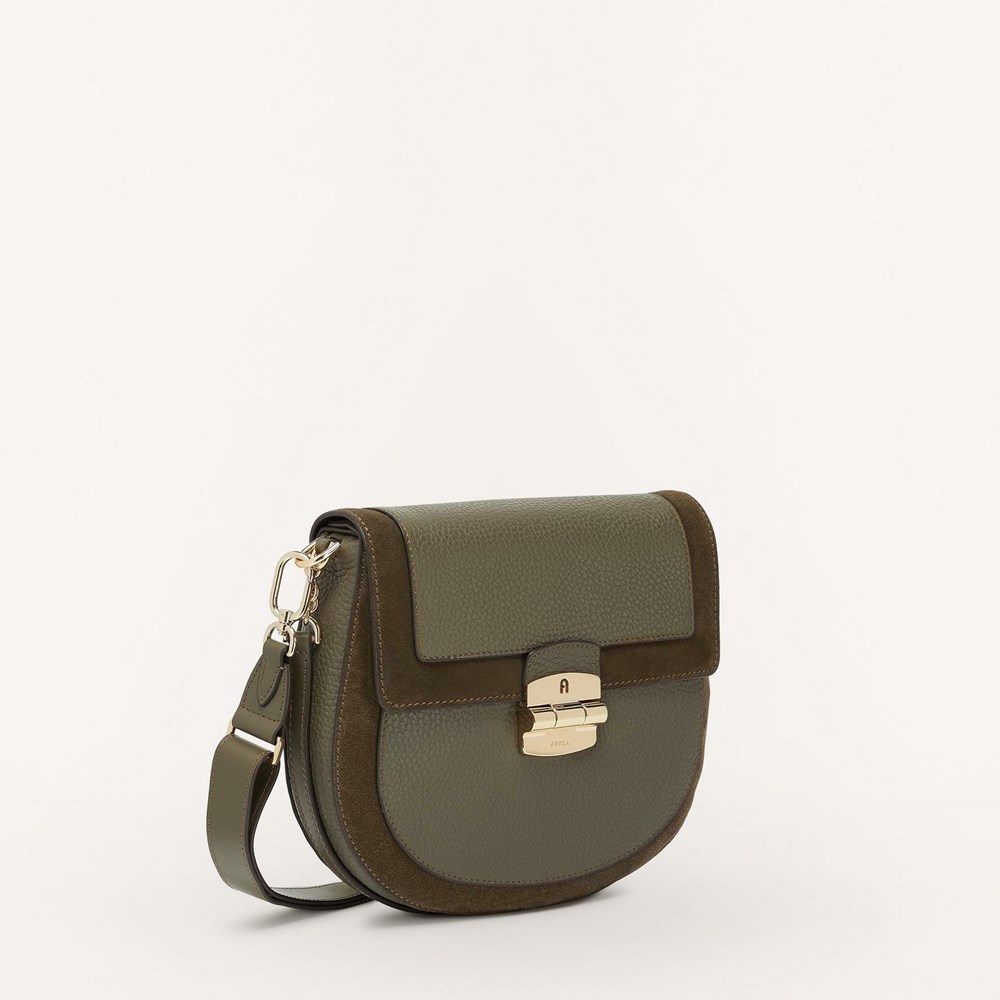 Women's Furla Club 2 Crossbody Bags Green | 7893-WCQMZ