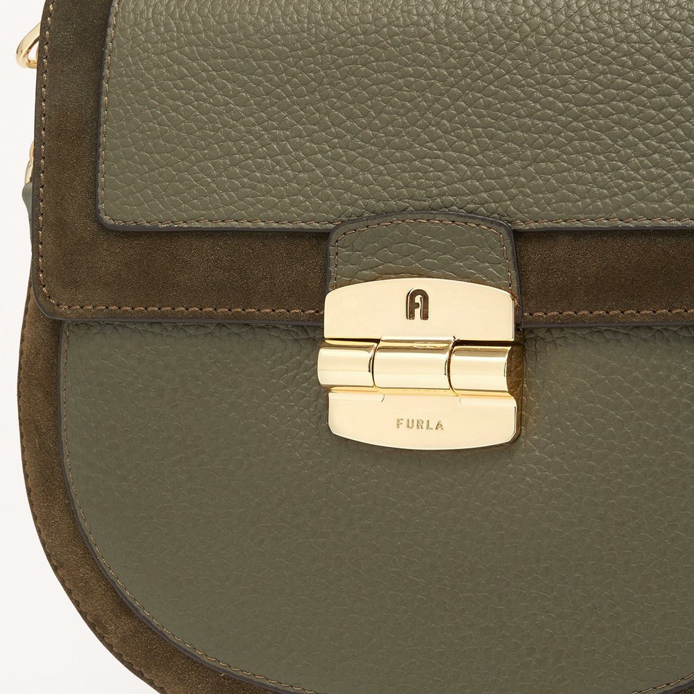 Women's Furla Club 2 Crossbody Bags Green | 7893-WCQMZ