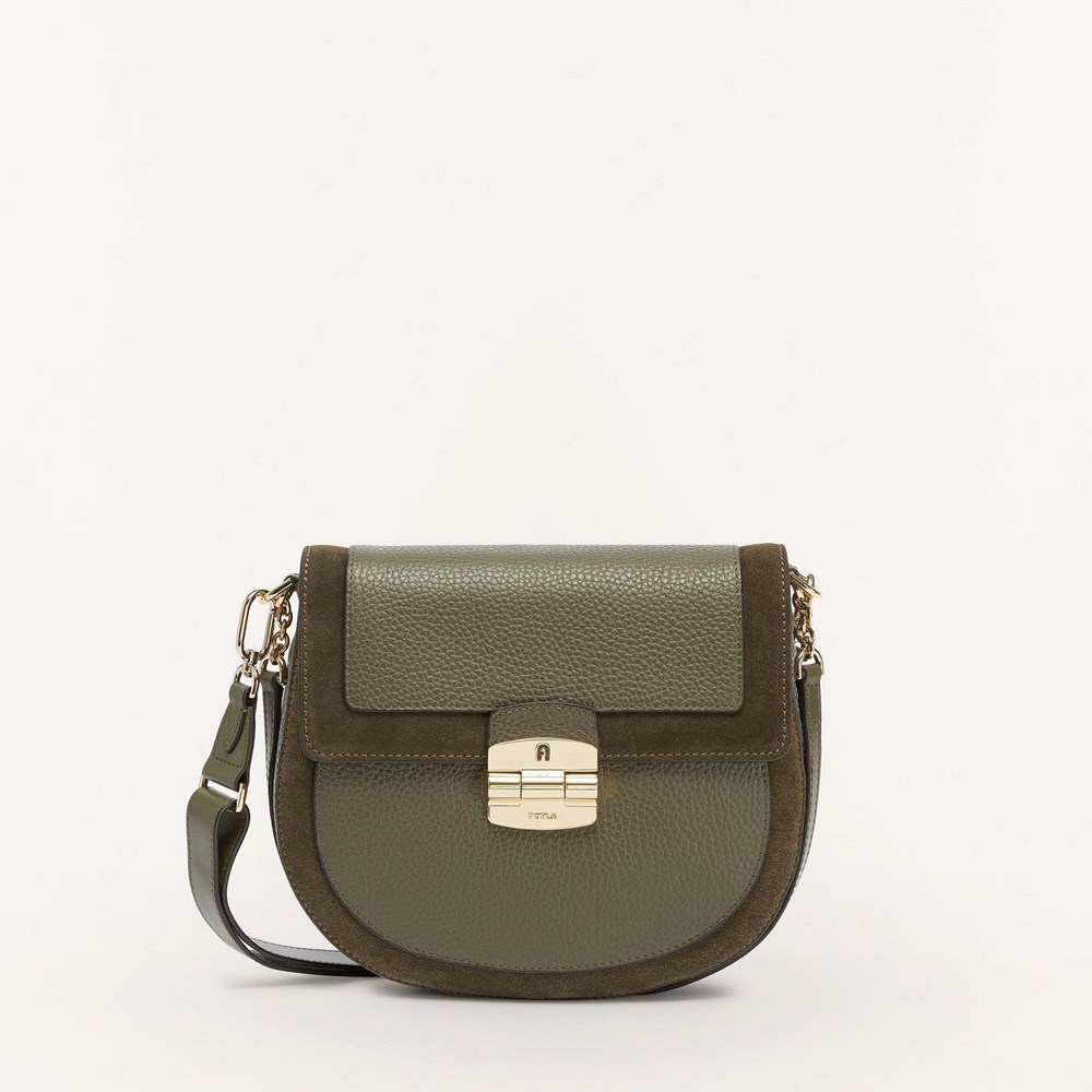 Women\'s Furla Club 2 Crossbody Bags Green | 7893-WCQMZ