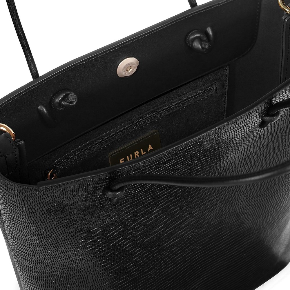 Women's Furla Essential Handbags Black | 9501-MUZAX