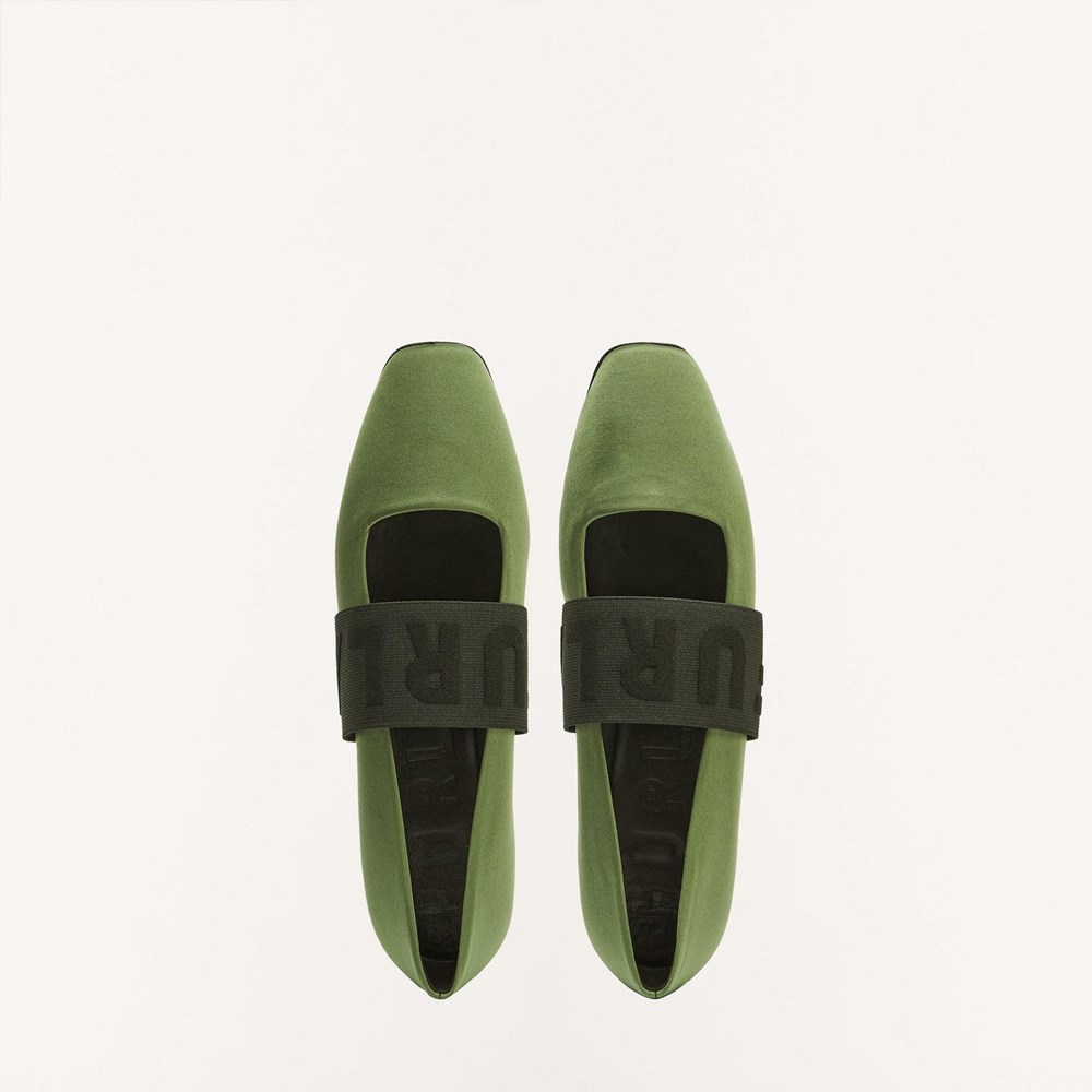 Women's Furla Iris Ballerinas Green | 5678-ZHKYO