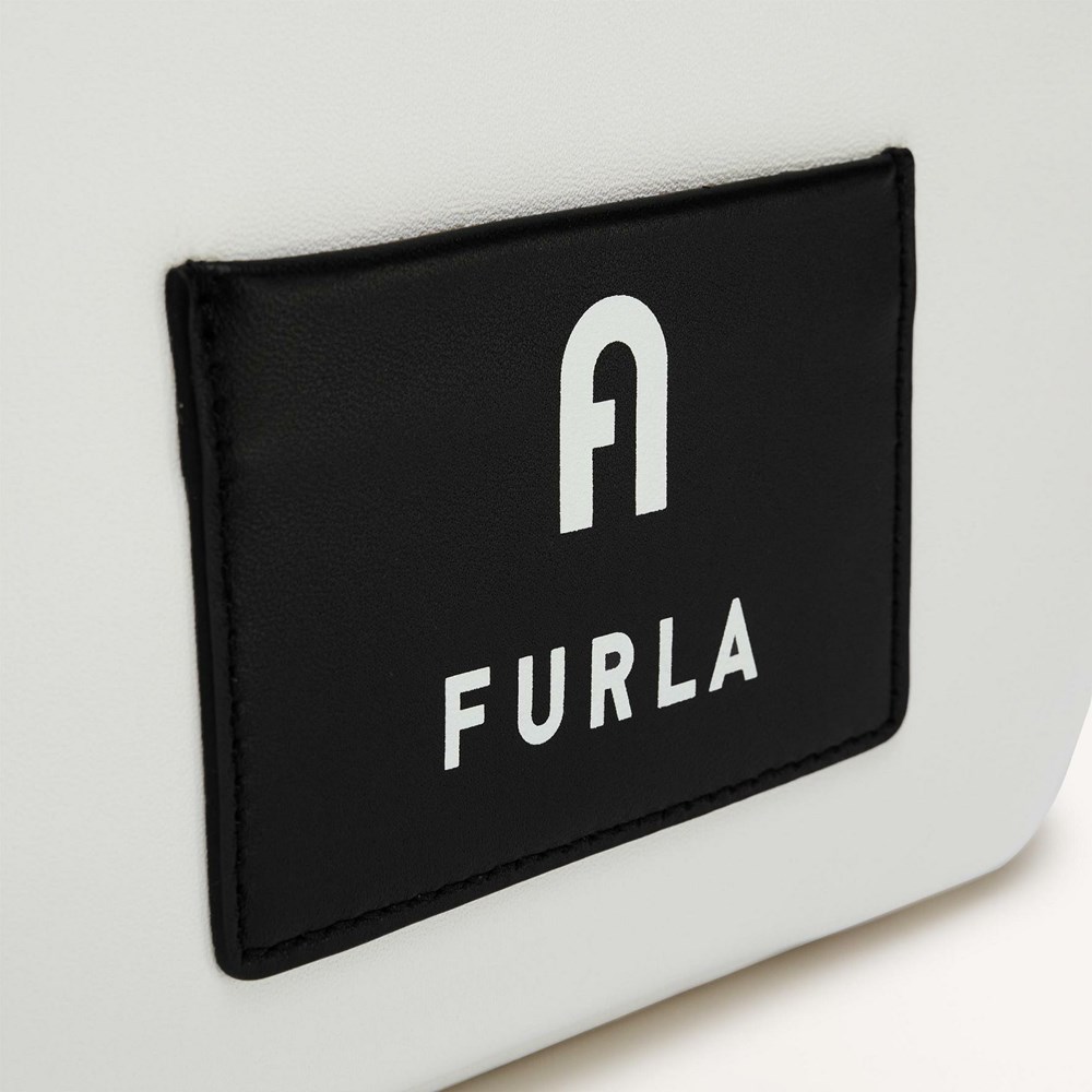 Women's Furla Iris Crossbody Bags White Black | 5918-FXNKC