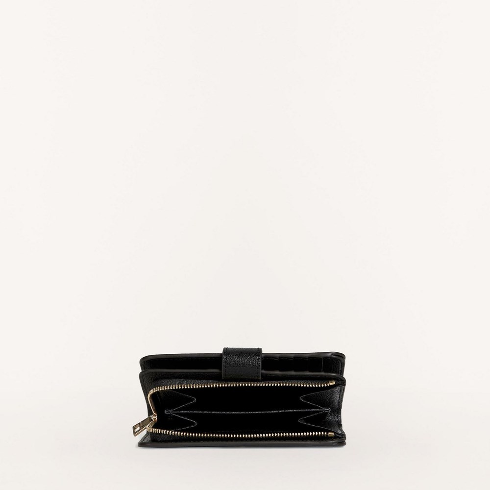 Women's Furla Magnolia Bifold Wallets Black | 7654-BQOYK